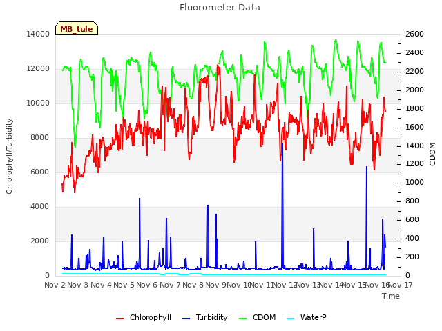 plot of Fluorometer Data