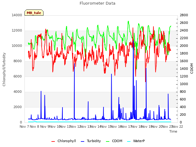 plot of Fluorometer Data