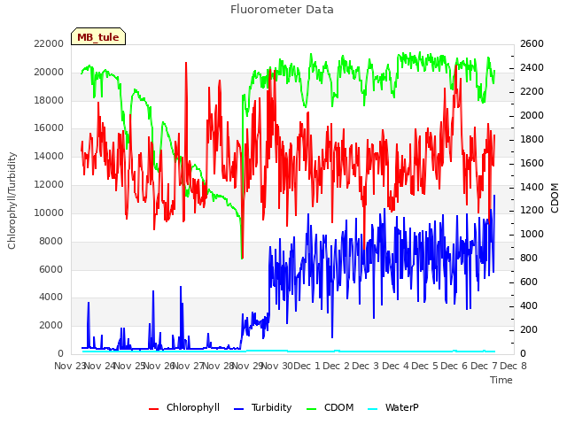 plot of Fluorometer Data