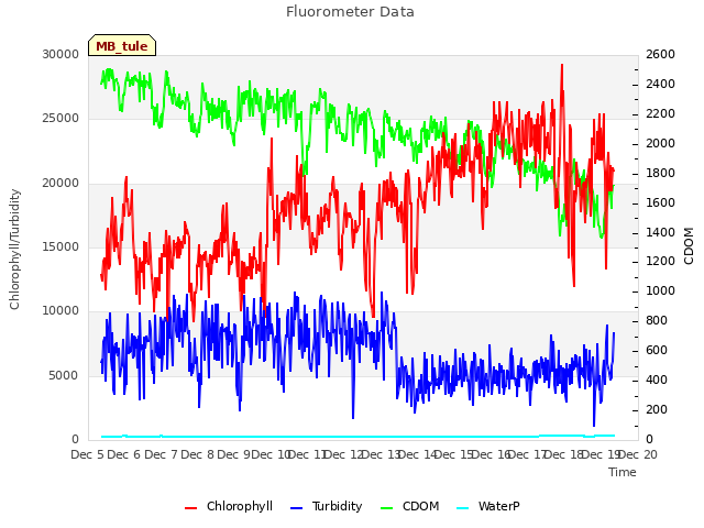 plot of Fluorometer Data