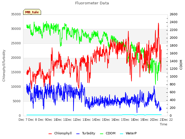 plot of Fluorometer Data