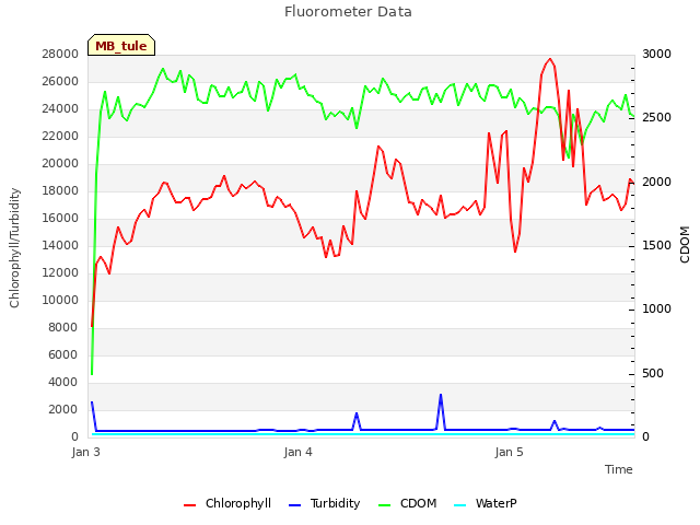 plot of Fluorometer Data