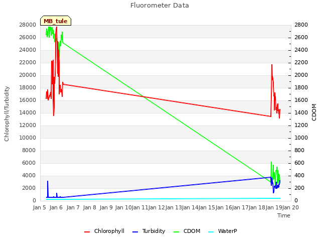 plot of Fluorometer Data