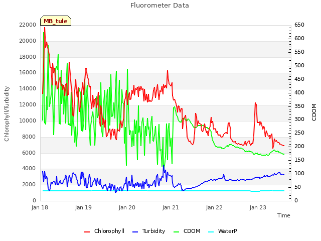 plot of Fluorometer Data