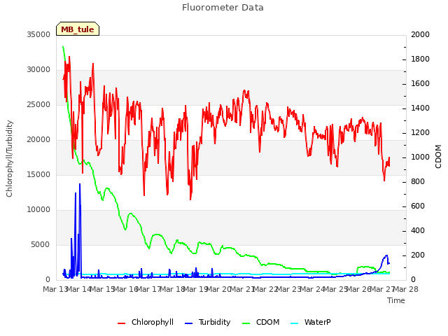 plot of Fluorometer Data
