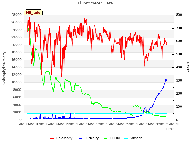 plot of Fluorometer Data