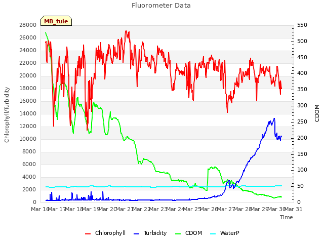 plot of Fluorometer Data