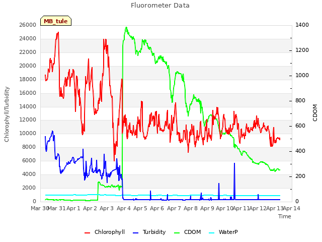 plot of Fluorometer Data