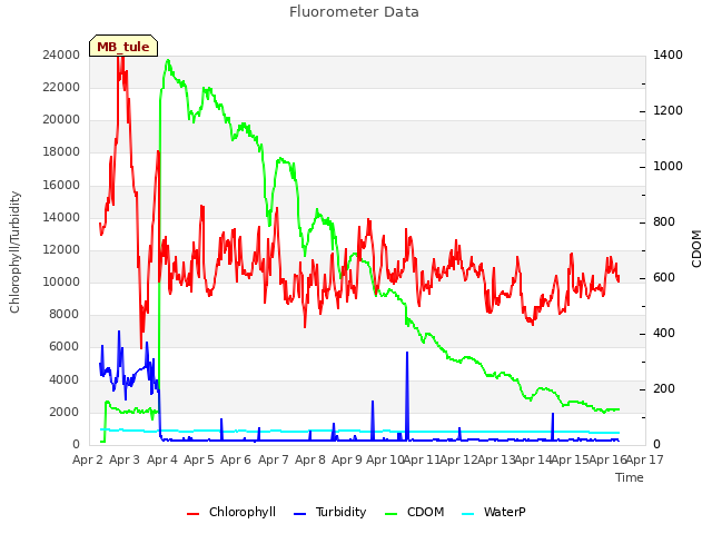 plot of Fluorometer Data