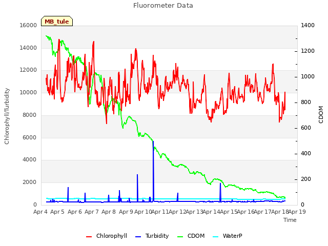 plot of Fluorometer Data