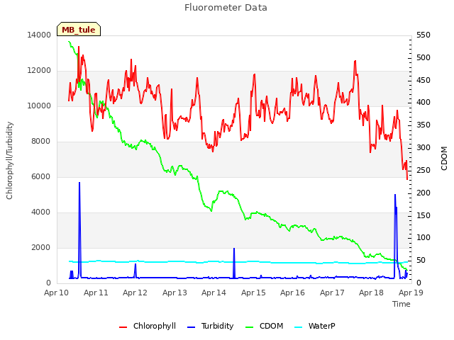 plot of Fluorometer Data