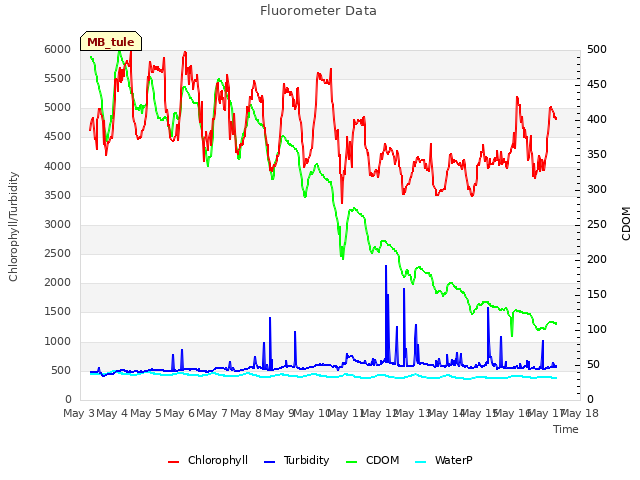 plot of Fluorometer Data