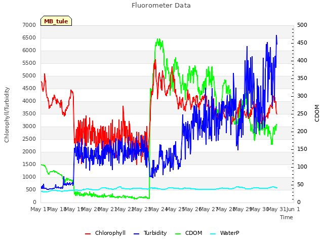 plot of Fluorometer Data