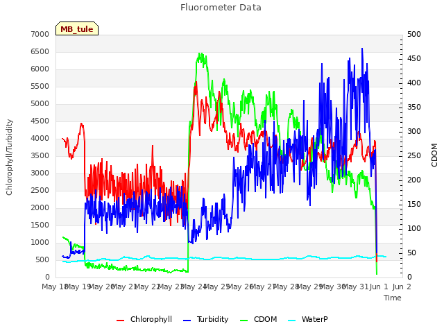 plot of Fluorometer Data