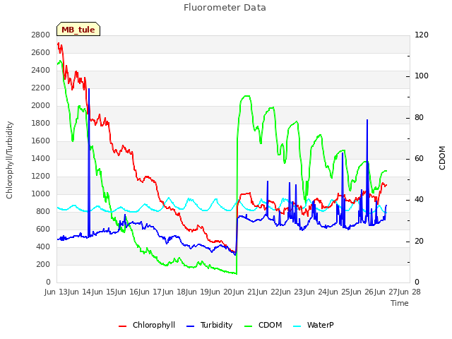 plot of Fluorometer Data