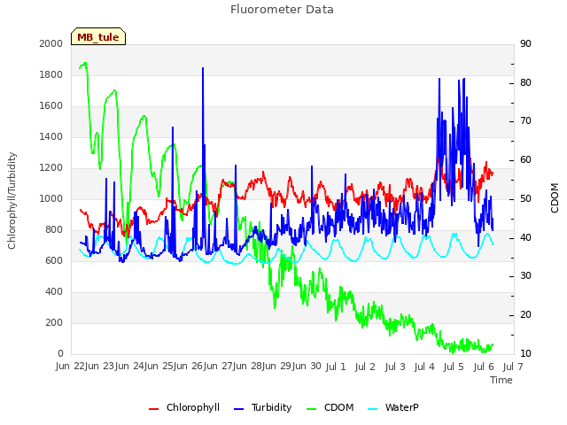 plot of Fluorometer Data