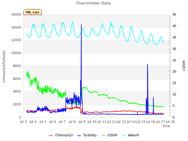 plot of Fluorometer Data