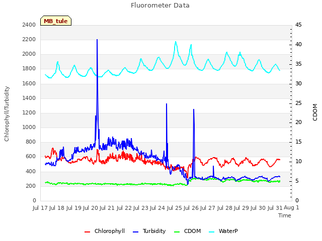 plot of Fluorometer Data