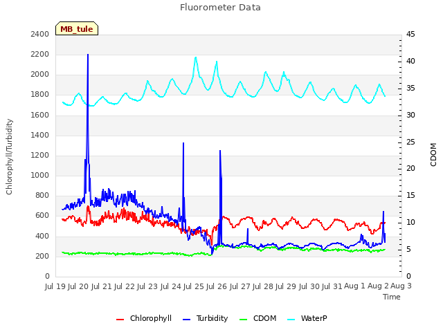 plot of Fluorometer Data