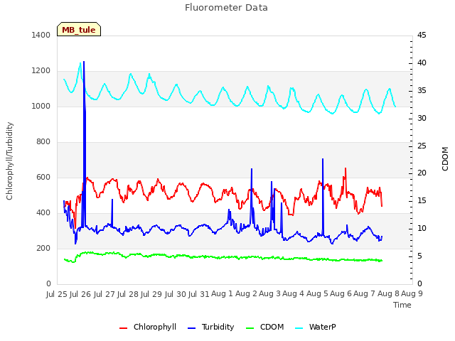 plot of Fluorometer Data