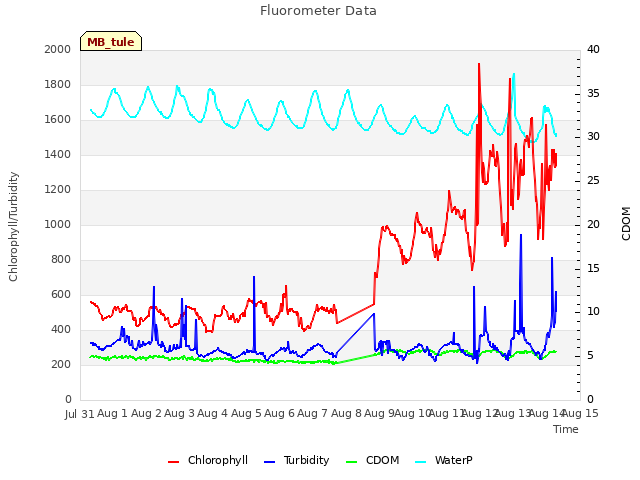 plot of Fluorometer Data