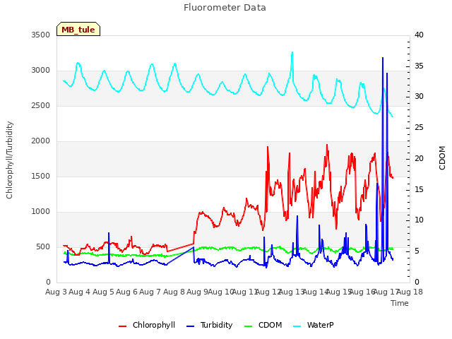 plot of Fluorometer Data