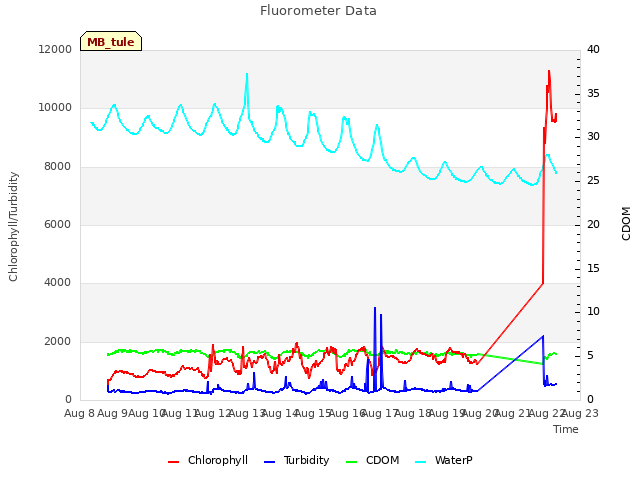 plot of Fluorometer Data