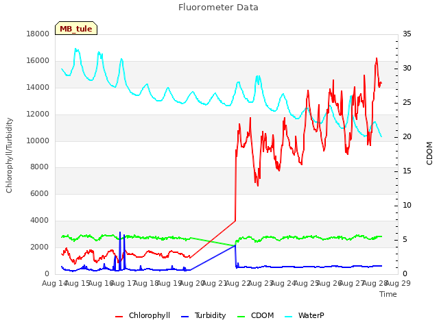 plot of Fluorometer Data