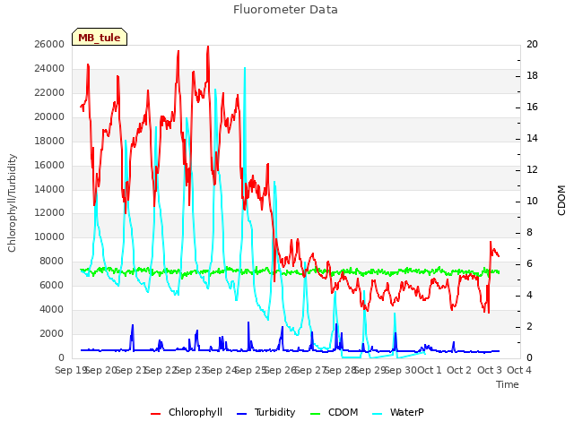 plot of Fluorometer Data