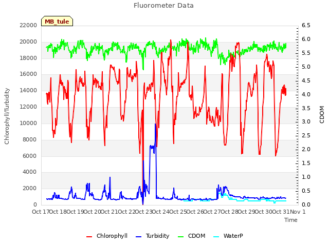 plot of Fluorometer Data