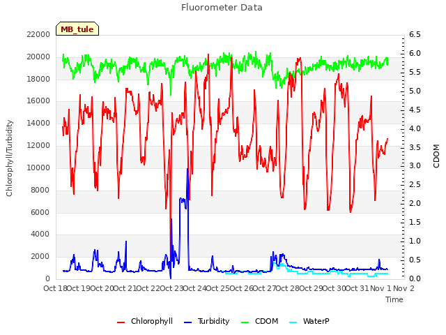 plot of Fluorometer Data