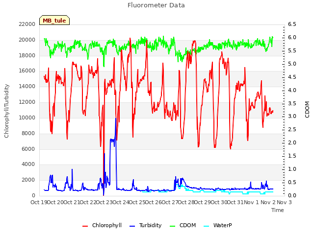 plot of Fluorometer Data