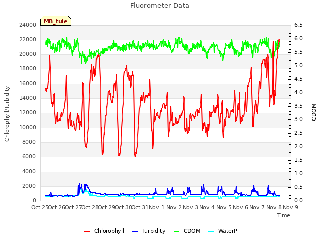 plot of Fluorometer Data