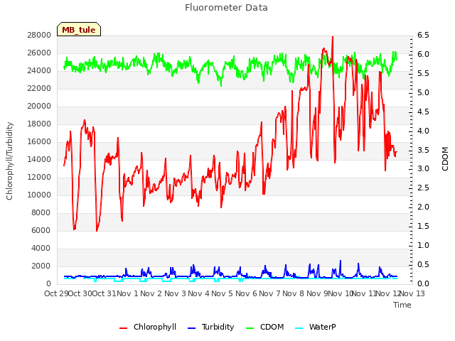 plot of Fluorometer Data