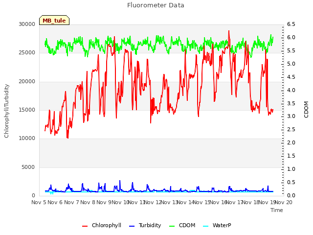 plot of Fluorometer Data