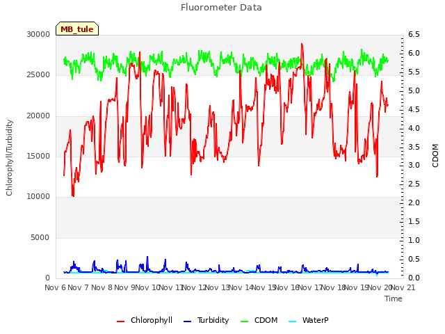 plot of Fluorometer Data