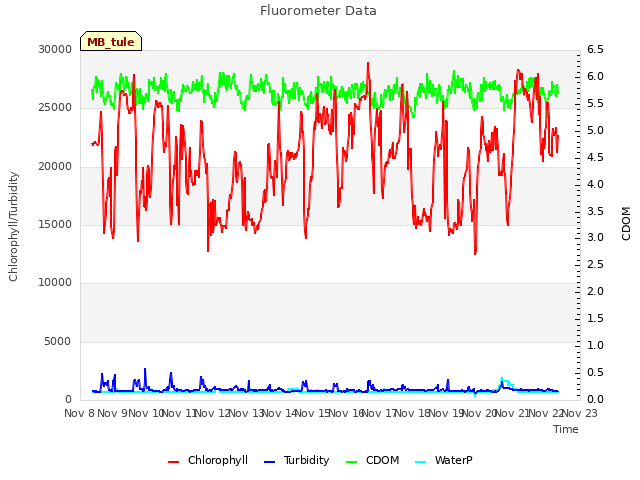 plot of Fluorometer Data