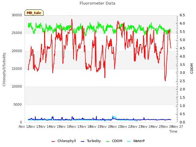 plot of Fluorometer Data