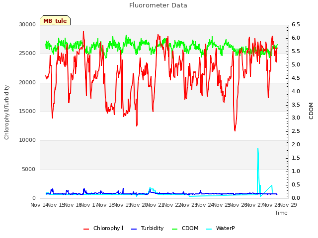 plot of Fluorometer Data