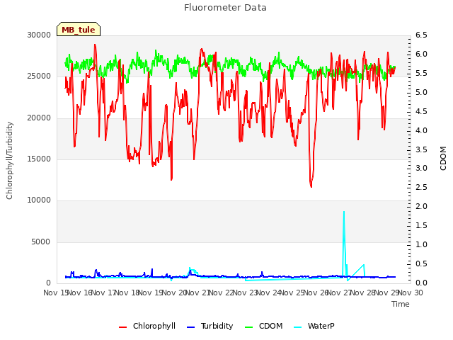 plot of Fluorometer Data