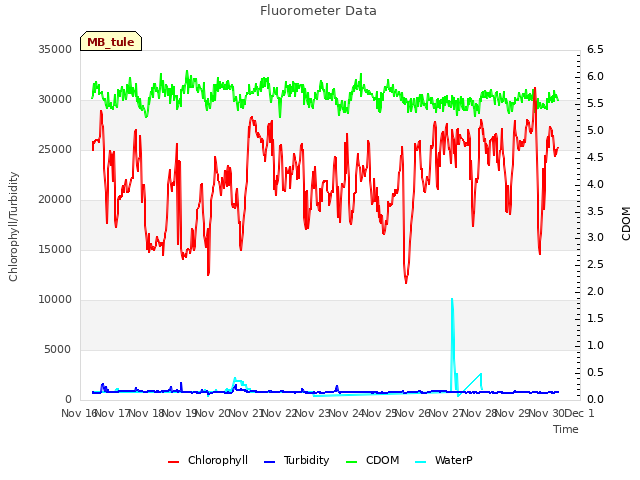 plot of Fluorometer Data