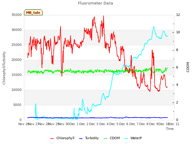 plot of Fluorometer Data