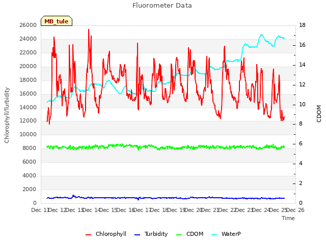 plot of Fluorometer Data