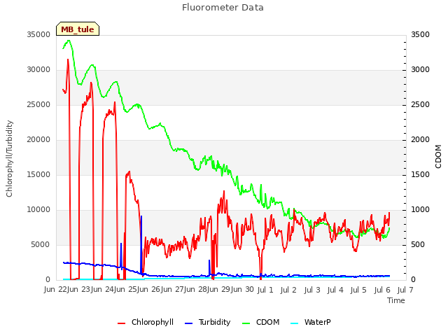 plot of Fluorometer Data