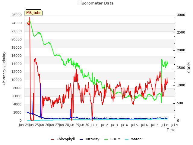 plot of Fluorometer Data