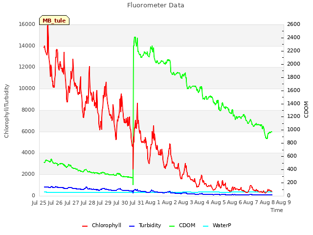 plot of Fluorometer Data