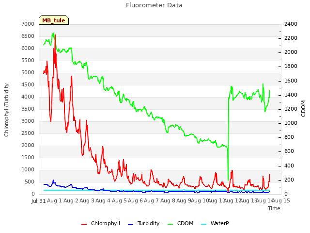 plot of Fluorometer Data