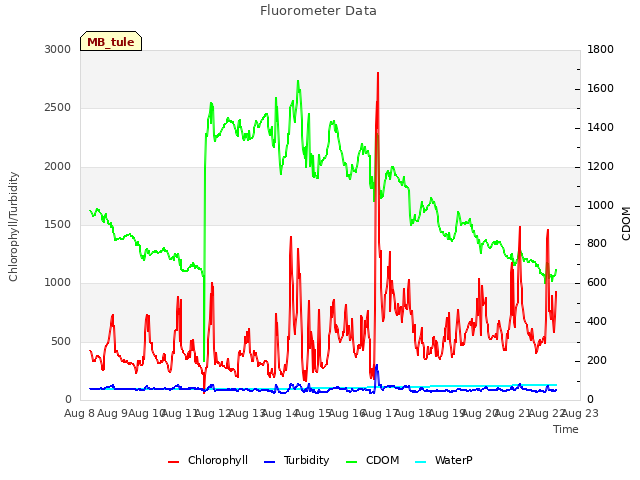 plot of Fluorometer Data