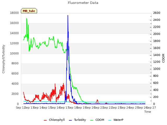 plot of Fluorometer Data