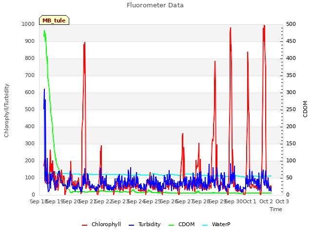 plot of Fluorometer Data